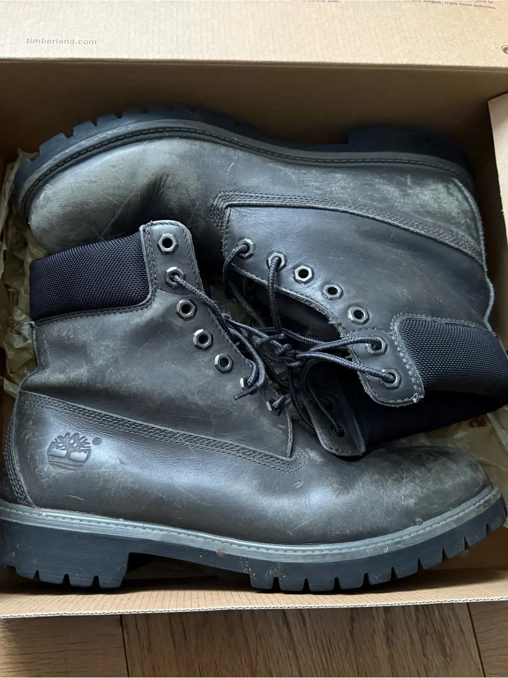 Rare Timberland Premium Boots Variant - Grey & Black (10.5)